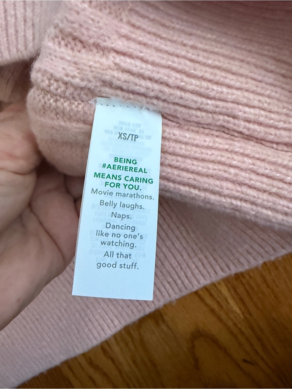Aerie pink oversized soft cable knit sweater XS - Picture 7 of 11